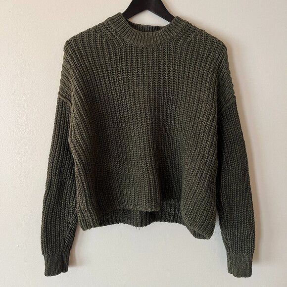 100% Cotton, Green Knit Sweater - Banana Republic - Picture 1 of 7